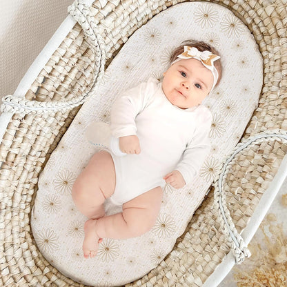 lulumoon Muslin Bassinet Sheets for Baby: Soft Bedside Sleeper Bassinet Fitted Sheets for Boys and Girls