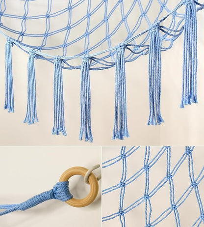mirolam Stuffed Animal Storage Hammock Net - Toy Hammock Net for Stuffed Animals Corner - Hanging Stuff Animal Organizer Holder Large Size Baby Nursery Room Decor-Blue