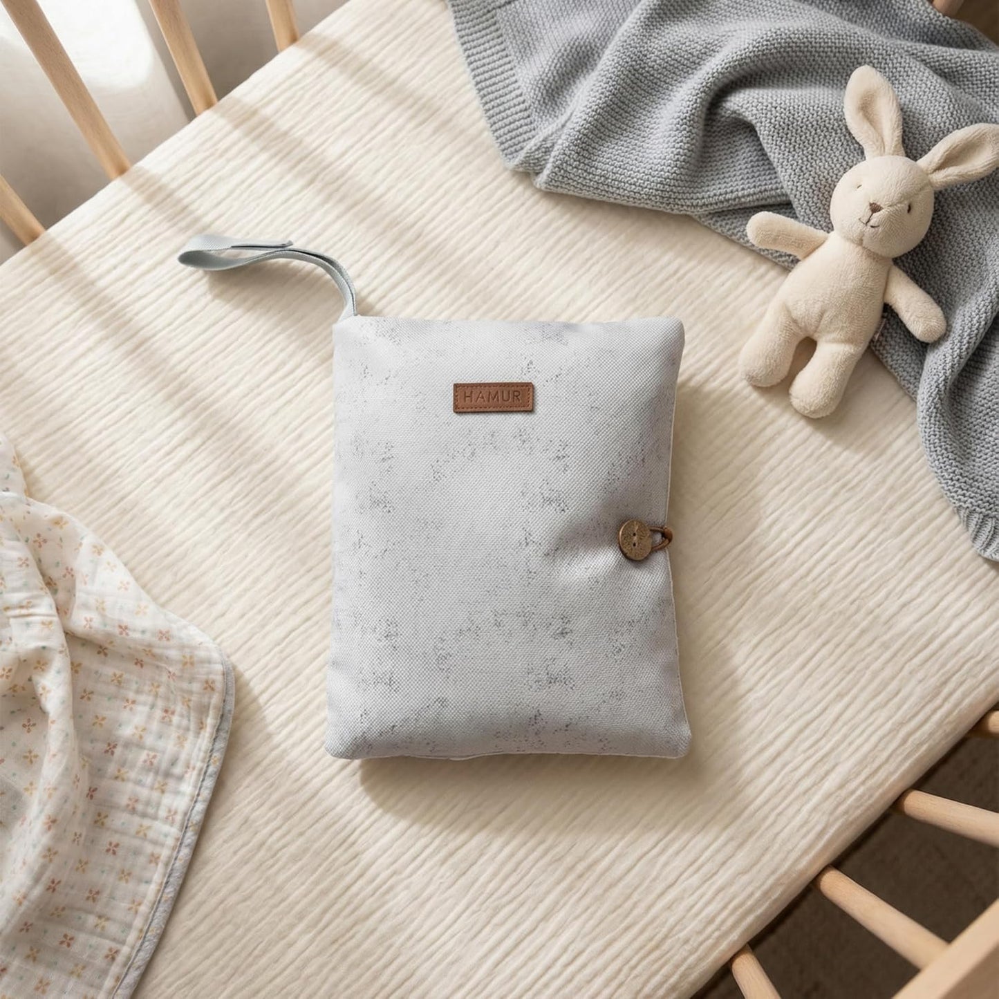 HAMUR Baby Diaper Bag Organizer – Travel-Friendly, Compact & Foldable | Stroller Pouch for Newborn Essentials – Must-Have for Boys & Girls (Leaves)