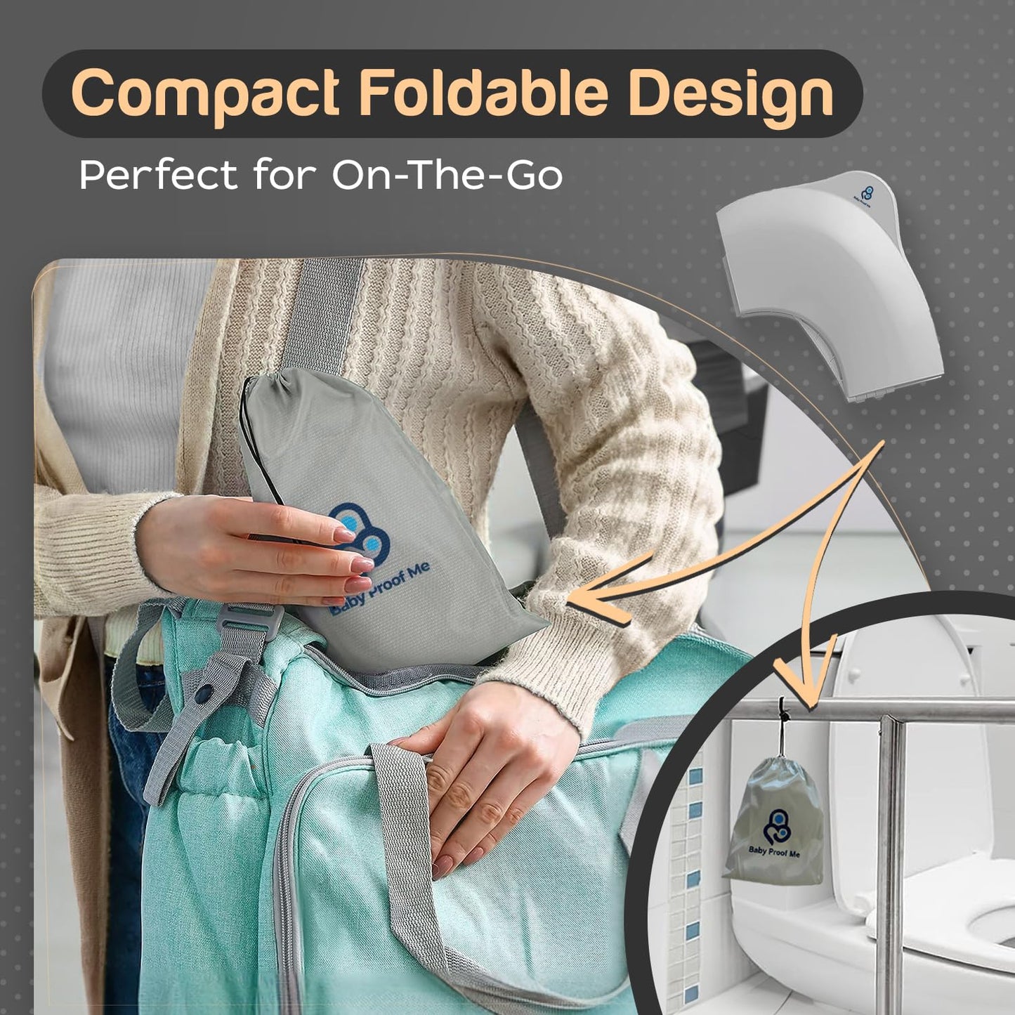 Baby Proof Me Potty Training Seat Travel – Foldable Potty Training Seat Cover for Toddlers, Portable, Travel Potty Seat, Folding Toilet Seat for Kids, and Toddler Toilet Seat Cover