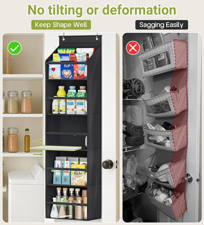AOODA 2 Pack Over the Door Organizer, Large Capacity Closet Door Hanging Organizer, Clear Deep Pockets Baby Storage for Nursery, Bathroom, Bedroom, Pantry, Diapers (Light Yellow)