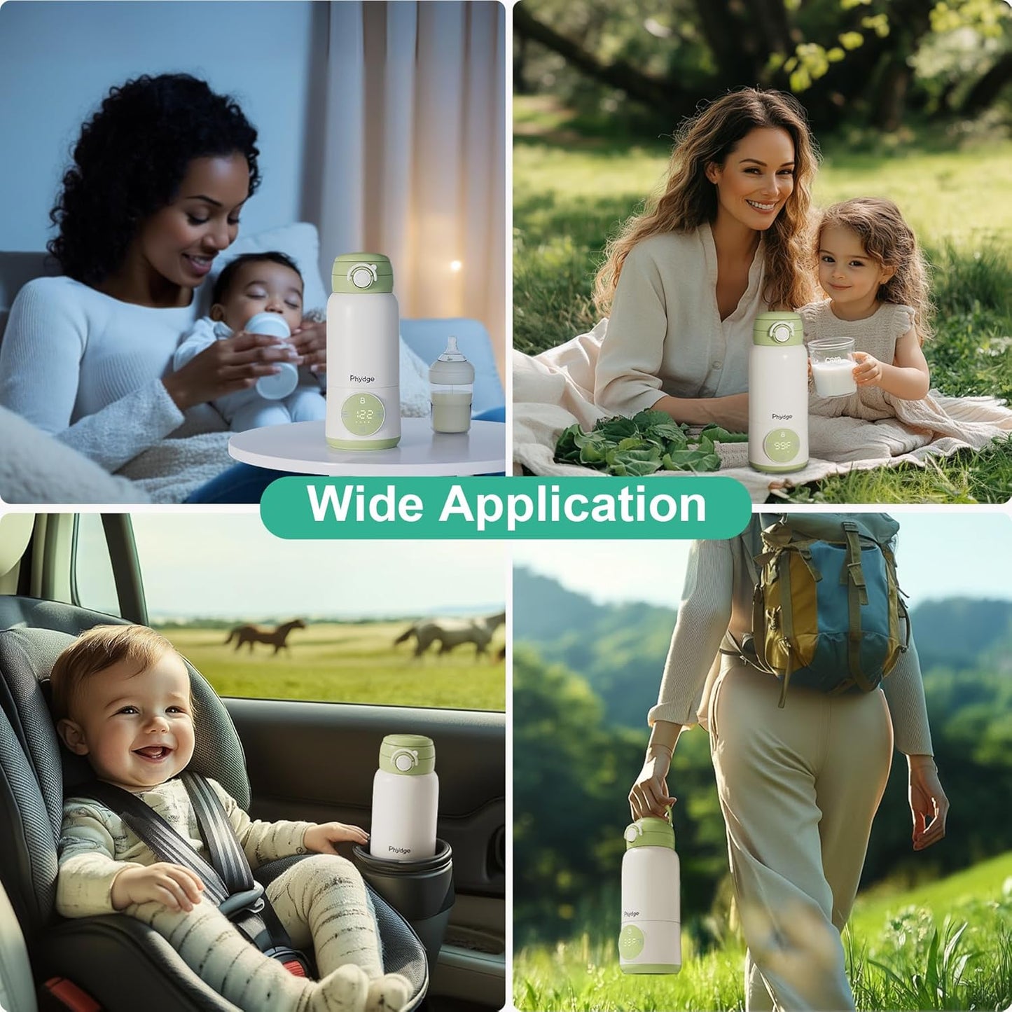 Portable Bottle Warmer for Travel,12.5oz Cordless Baby Milk Warmer on The go for Formula,Breastmilk,Water,3 Mins Fast Heating & Precise Temp Control Travel Essential