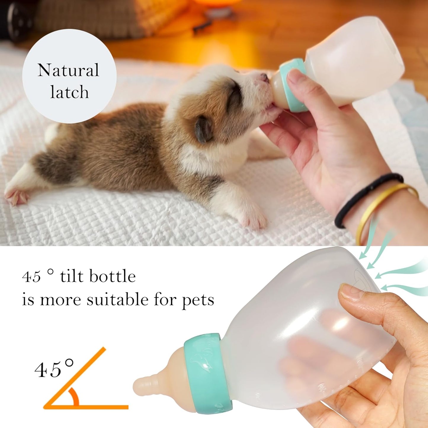 Doggiema Puppy Bottles,Silicone Feeding Nipple and Syringes for All Breed of Puppies and Other Animals Dongdong pet