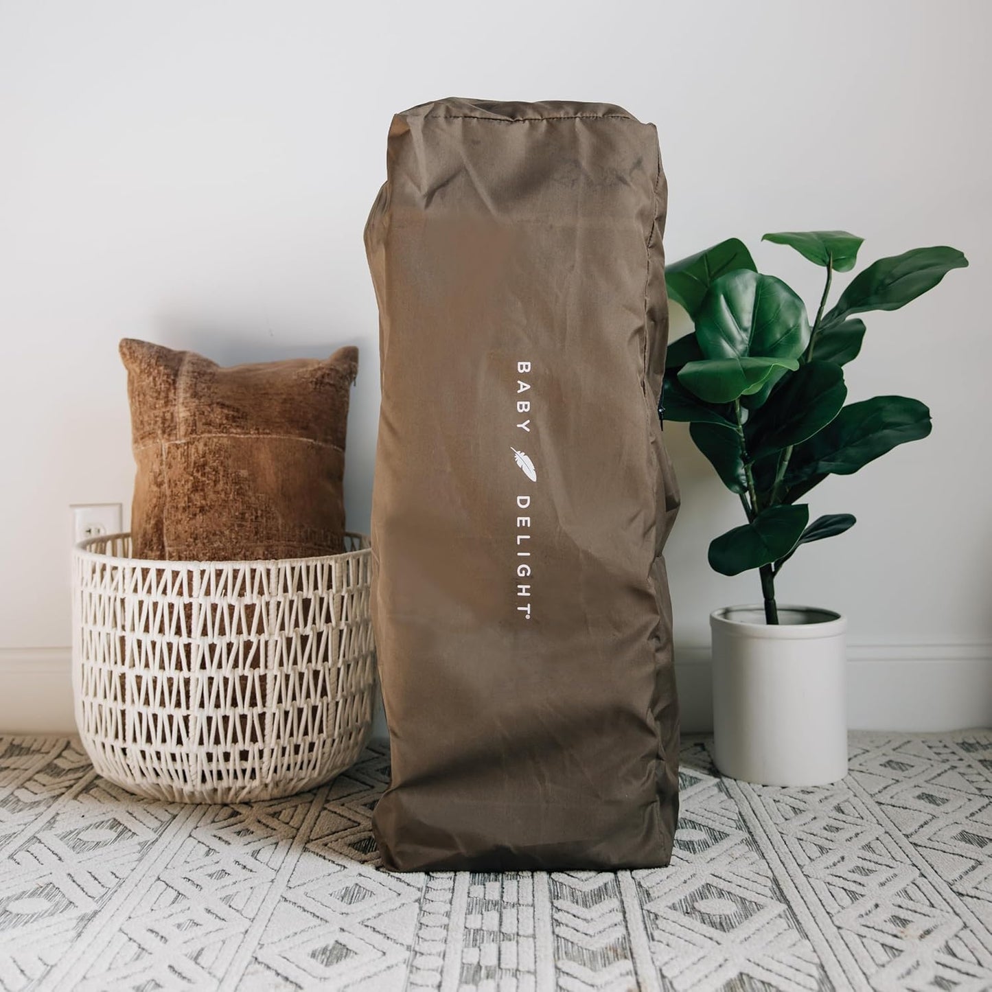 Baby Delight Lunaire Full Size Crib | Breathable Mesh Baby Crib | Tool-Free Assembly Baby Bed | Charcoal Tweed