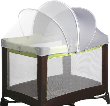 Bassinet Mosquito Net Cover - Half-Blackout Mosquito Net for Baby Crib & Bedside Sleeper, Breathable Crib net with 2-Way Zipper, Sun-Blocking Baby Mosquito Net Cover (Gray-Small)