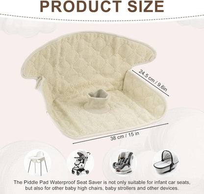 Piddle Pads Carseat, 2 Pieces Car Seat Potty Training Pad, Waterproof and Anti-Slip, Breathable and Comfortable, Machine Washable, Car Seat Piddle Pads for Stroller, Dining Chair (Khaki and Gray)