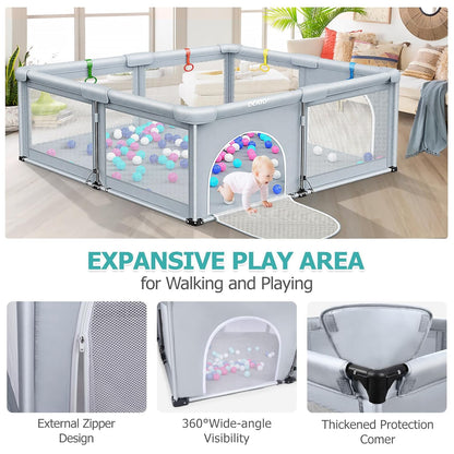 OCATO Baby Playpen Play Pen: Foldable Playpen for Babies and Toddlers Playard for Indoor Outdoor Activity Center Game Fence Safety Area Toddler Play Pen for Babies 6-12 Months Baby Gifts (50" × 50")