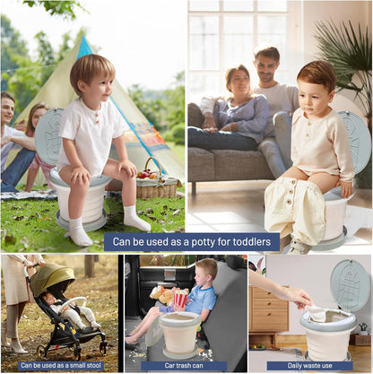 Travel Potty for Toddler, Portable and Foldable Toilet, Apply to Seat Emergency Toilet for Car, Camping, Outdoor, Indoor (green, small)