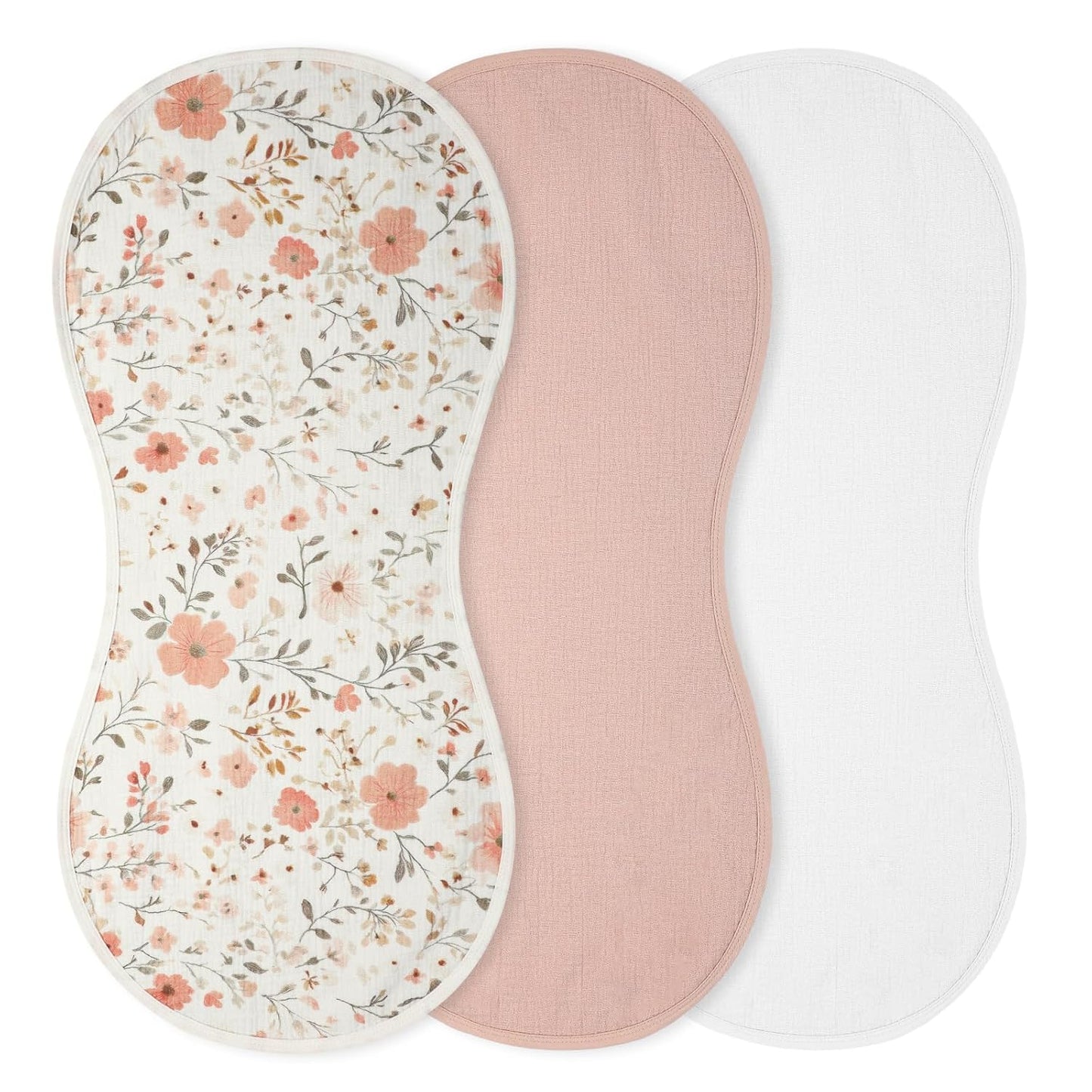 Hahafelt 3 Pcs Changing Pad Liners Fits in Peanut Shape Changing Pad Waterproof Diaper Mats Organic Cotton Peanut Mats are Warm on Baby's Back, Washable Reusable (Starry Style,Multicolor)