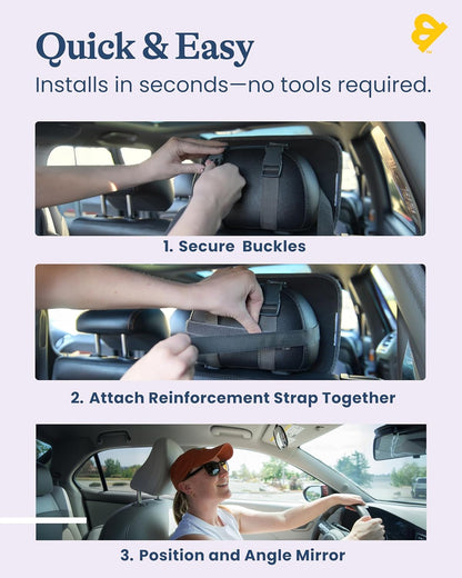 GoldBug Soft Sided Rear & Forward Facing Safety Mirror for Baby & Toddler - Shatter Resistant - Jumbo Baby Car Mirror