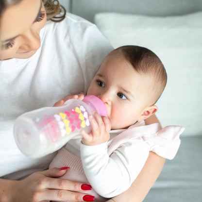 Dr. Brown's Anti-Colic Options+ Wide-Neck Sippy Bottle Starter Kit, 9oz/270mL, with Level 3 Medium-Fast Flow Nipple and Soft 100% Silicone Sippy Spout, Green, BPA-Free, 6m+, 2-Pack