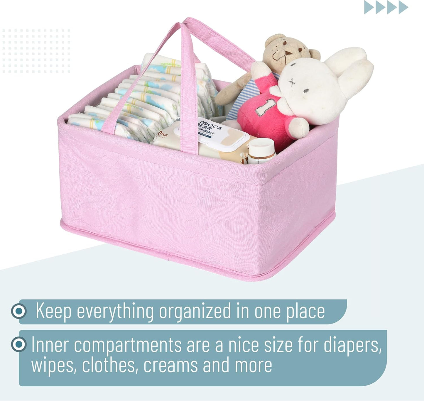 Mr. Pen- Baby Diaper Caddy Organizer, Blue, Baby Caddy Organizer with Handle, Compact Size, Collapsible & Portable