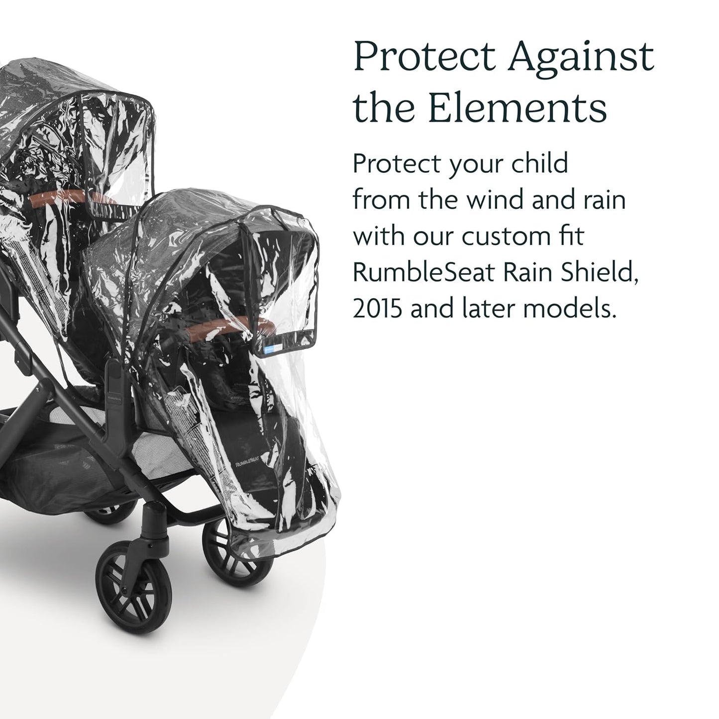 UPPAbaby RumbleSeat Rain Shield / Compatible with RumbleSeat models 2015-2019, V2, V2+, and V3 / Waterproof and Windproof Coverage / Ventilated Design / Quick Attachment / Easy Access to Child