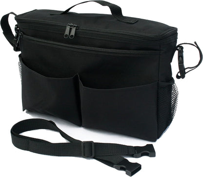 J.L. Childress Cool 'N Cargo Stroller and Wagon Cooler and Organizer - Universal Fit - Insulated - Attaches to Strollers, Wagons, Walkers and Wheelchairs - Large Capacity - Black