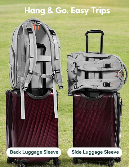 BABELIO Grid Wizard Diaper Bag Backpack - Multi Function Waterproof Diaper Bag, Travel Essentials Baby Bag with 4 Individual Organizers, Insulated Bottle Holders, Baby Shower Gifts, Grey
