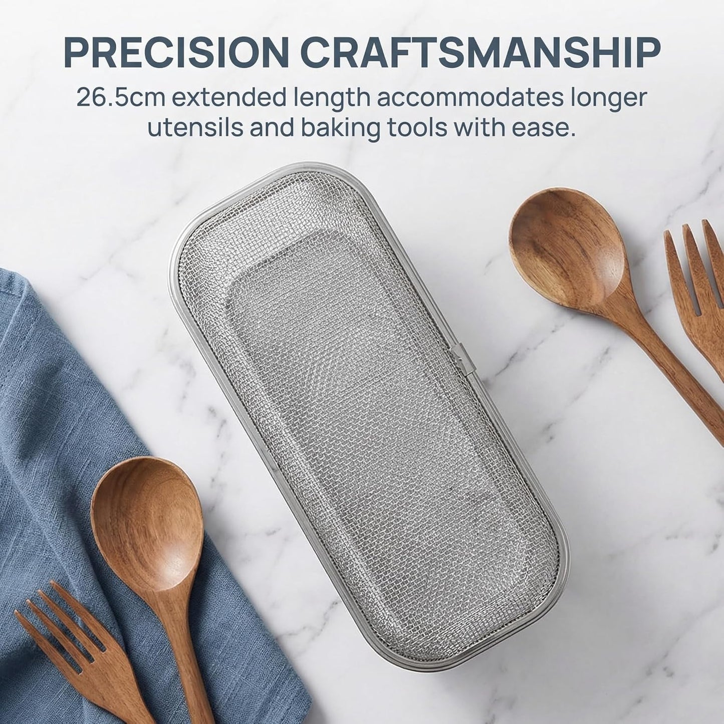 Stainless Steel Dishwasher Basket for Utensils - 18/8 Food-Grade, Custom Fit Size Secure Hold Design Prevents Slipping | Food-Grade Metal & 10-Mesh Drying Tech