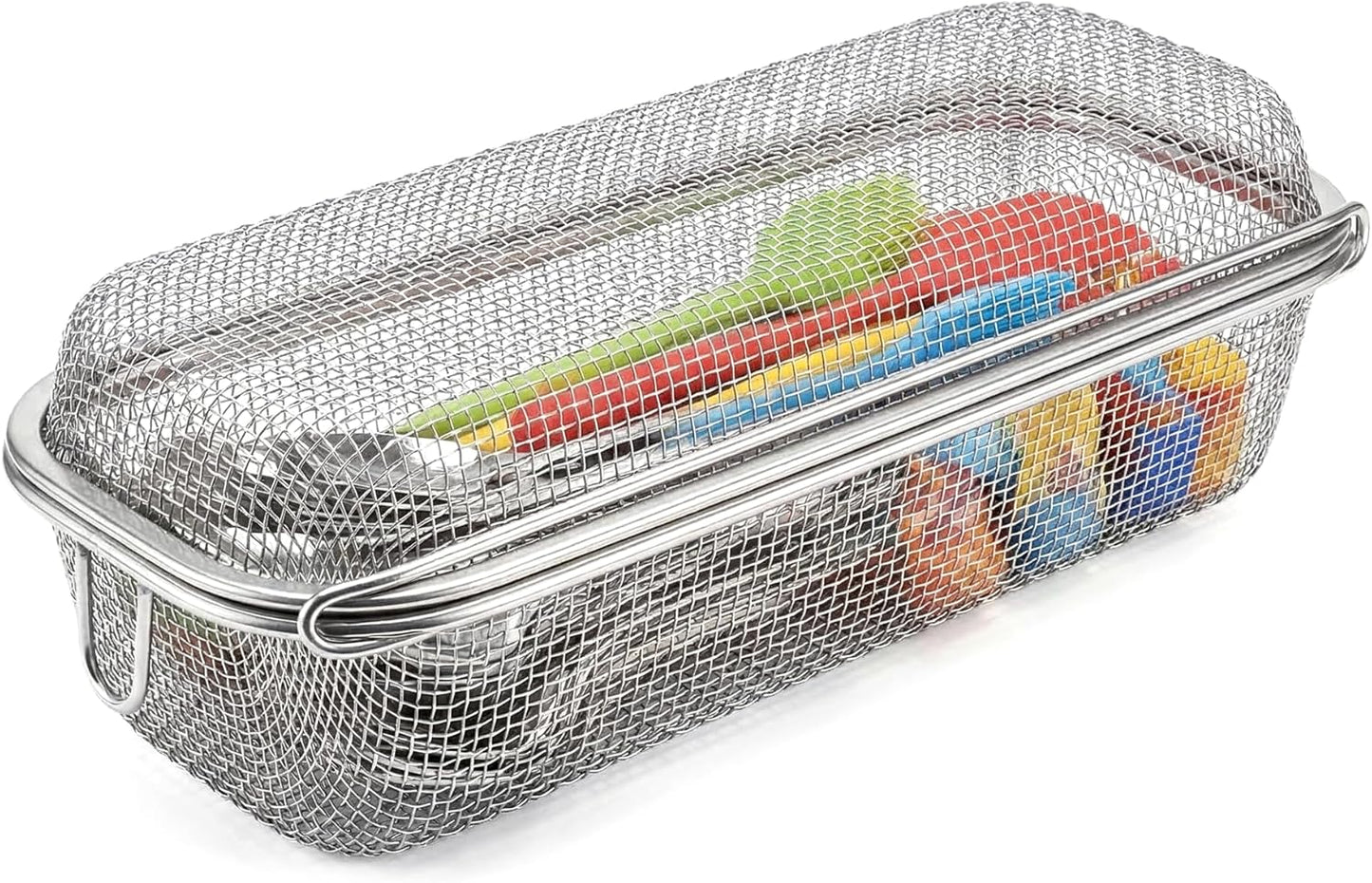 Stainless Steel Dishwasher Basket for Utensils - 18/8 Food-Grade, Custom Fit Size Secure Hold Design Prevents Slipping | Food-Grade Metal & 10-Mesh Drying Tech