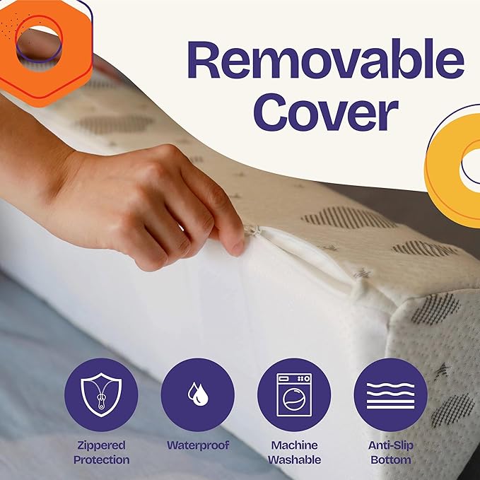 ComfyBumpy Bed Bumper for Toddlers 52" x 5" – Foam Rail Guard with Non-Slip Stability | Safer & More Secure Convex Design | Fits Twin, Full, Queen & King Mattresses