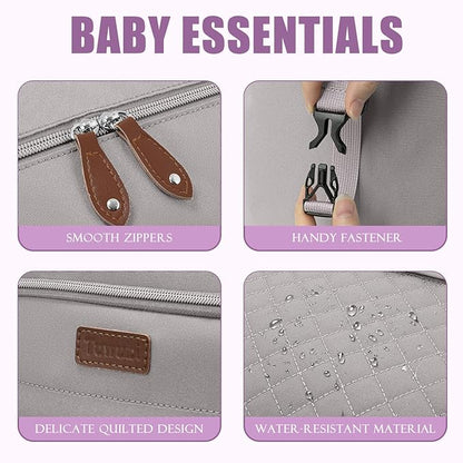 Tuwubi Diaper Bag Tote,Baby Diaper Bag with Pacifier Case Large Travel Diaper Tote Caddy for Mom and Dad Multifunction Baby Bag - M-Light Khaki