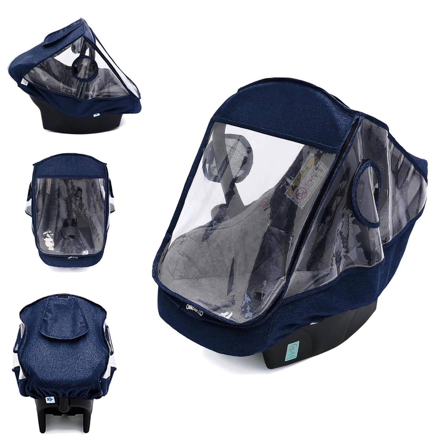 Miracle Baby Car Seat Rain Cover, Universal Infant Car Seat Weather Shield with Storage Bag,Waterproof Baby Car Seat Cover with Breathable Ventilation, Baby Travel Accessories (Grey)