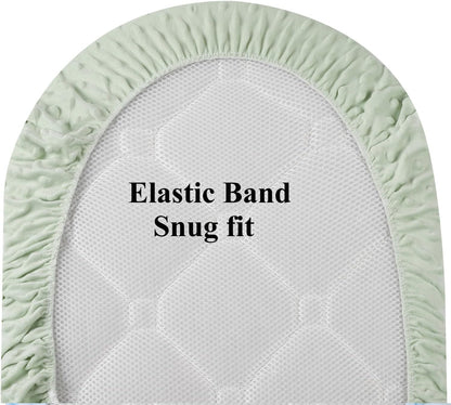 Dot Bassinet Sheet Set 2 Pack Stretch Fitted Bedside Sleeper Bassinet Sheets Sheets,Ultra Soft, for Baby Girls and Boys Light Green Dinosaur