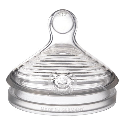 NUK Simply Natural Baby Bottle Nipples - Slow Flow, Silicone, Extra Soft, Anti-Colic Air System, BPA-Free, Pack of 2