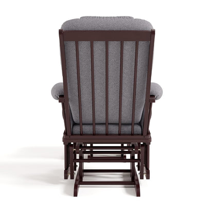 Storkcraft Tuscany Glider with Ottoman (Black/Gray) — GREENGUARD Gold Certified, Bonus Lumbar Cushion Included, Solid Wood Base, Smooth Motion, Award-Winning Nursery Rocking Chair, Glider and Ottoman