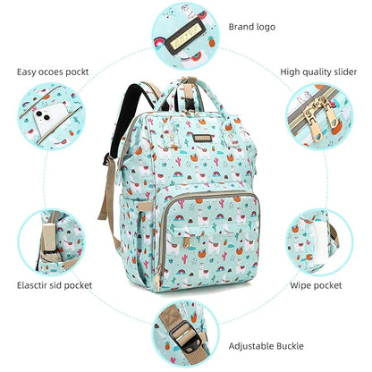 GAIVP Diaper Bag Backpack, Diaper Bags for Baby Girls Boys, Baby Bags for Moms Dads, Nappy Changing Bag with Insulated Pockets,Multi-functional Waterproof Backpack with Stroller straps-Green