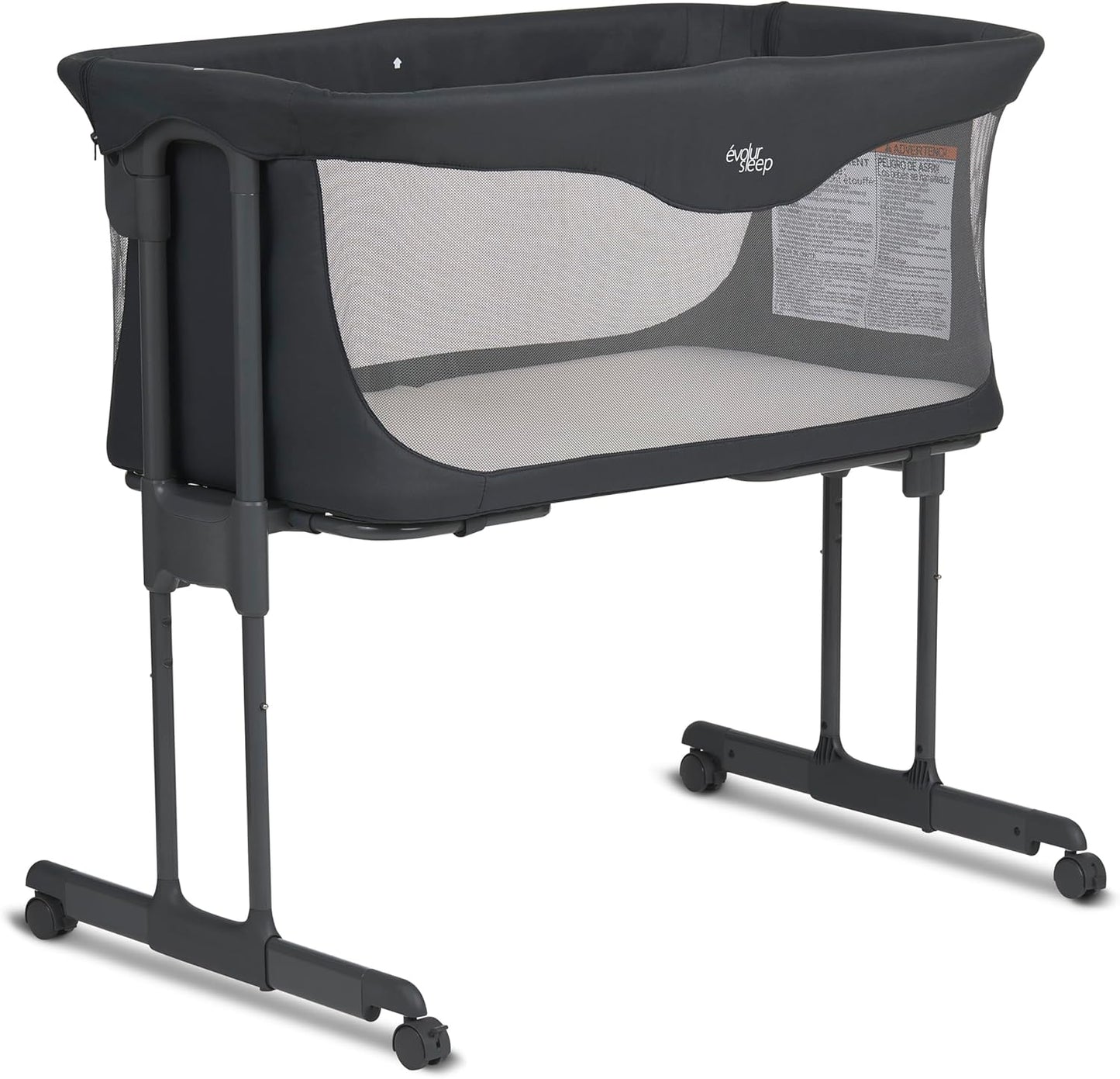Evolur Kinsley Bedside Bassinet – Quick Fold, Breathable Mesh Sides, Lightweight Portable Baby Sleeper with Carry Bag – Newborn to 6 Months