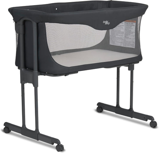 Evolur Kinsley Bedside Bassinet – Quick Fold, Breathable Mesh Sides, Lightweight Portable Baby Sleeper with Carry Bag – Newborn to 6 Months