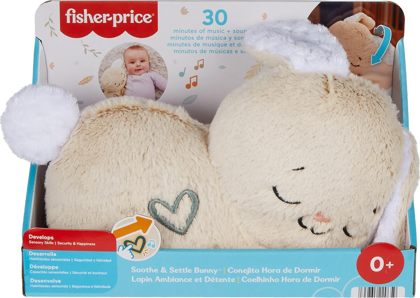 FISHER-PRICE BABY Toy Soothe 'n Snuggle Otter Portable Plush Sound Machine with Music Lights & Breathing Motion for Newborns 0+ Months