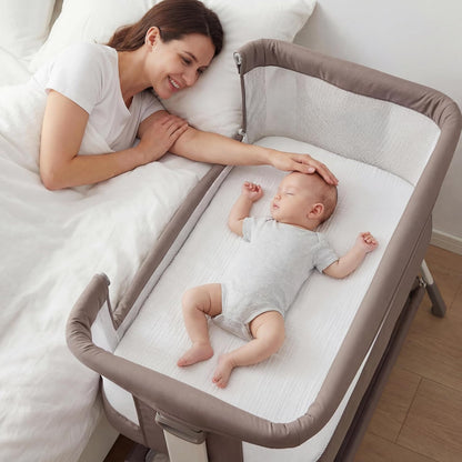 Muslin Bassinet Sheet Compatible with Maxi-COSI Iora & Iora Air Bedside Sleeper - 100% Cotton Rectangular Mattress Pad Cover (33"x20"), Breathable & Soft, Boho (1 Pack Blue)