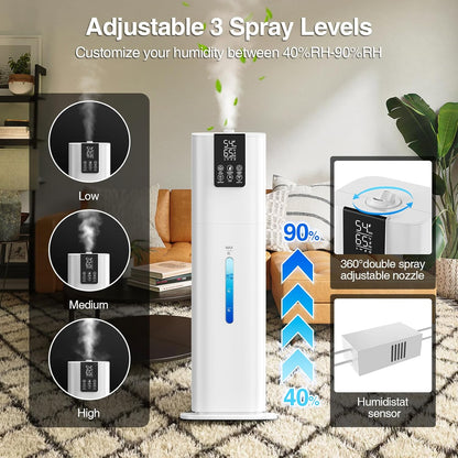 Honovos Smart Humidifiers Large Room Bedroom Home, 2.11Gal(8L) Quiet Top Fill Cool Mist Humidifier, Smart App & Remote Control, 3 Speed Humidifier with 360° Nozzle, Humidity Setting for Baby Office