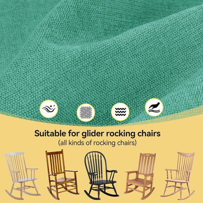 Millsilo Rocking Chair Cushions 3-Piece Set with Neck Pillow, Indoor Rocker Comfortable Tufted Non-Slip Pads with Ties, High-Density Foam Cushion for Adirondack Glider Chair, Orange, 52 x 19 x 4 Inch