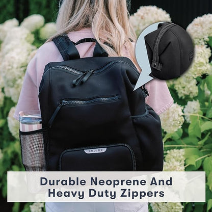 Colugo Neoprene Parent Diaper Backpack with Changing Pad & Pouches – Lightweight, Durable, Machine Washable Baby Bag with Insulated Pocket, Luggage Sleeve, Multiple Compartments