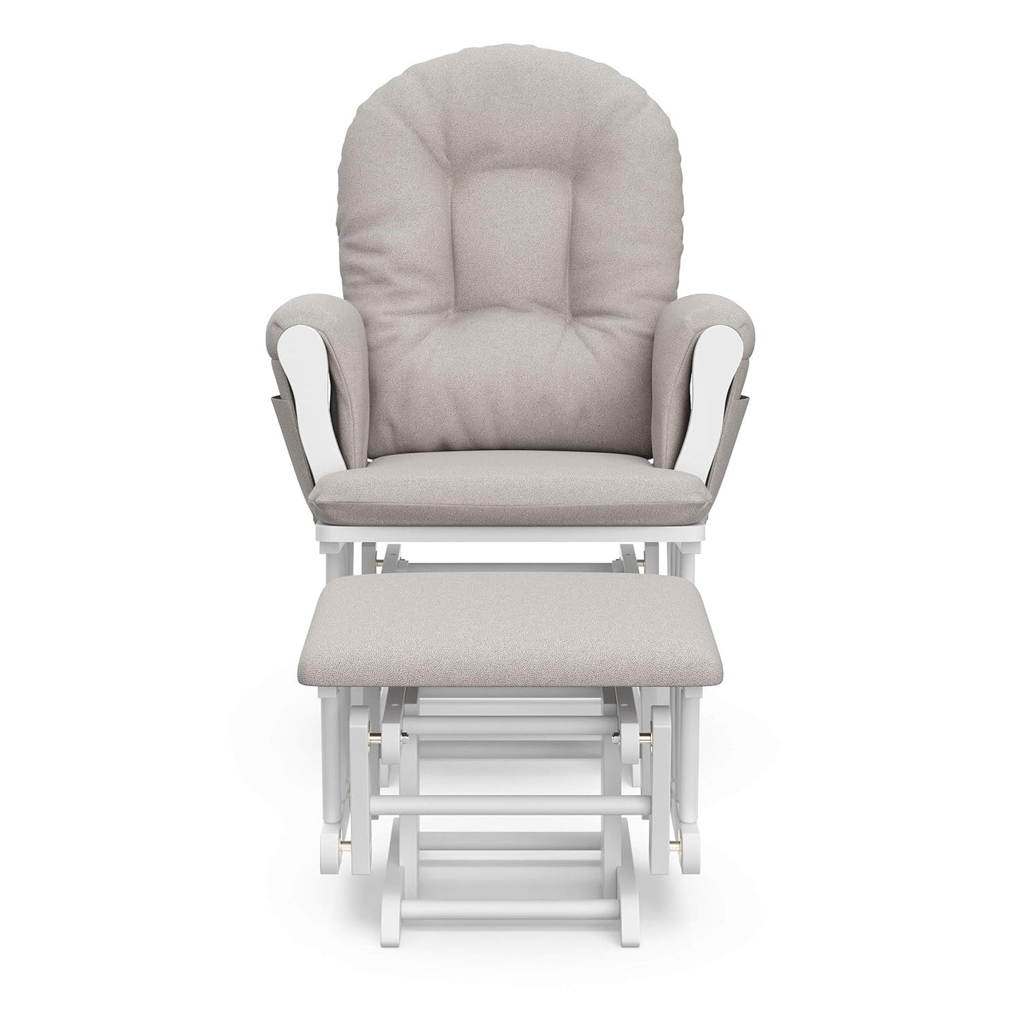 Storkcraft Premium Hoop Glider & Ottoman (Natural/Pink) — GREENGUARD Gold Certified Nursery Glider, Solid Wood Craftsmanship, Smooth-Gliding Nursery Chair and Ottoman, Award-Winning - Colors B
