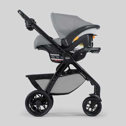 Chicco Bravo LE ClearTex Full-Size Stroller for Babies and Toddlers, UPF-Rated Canopy, GREENGUARD Gold Certified, Lightweight, One-Hand Compact Fold, Pewter/Grey
