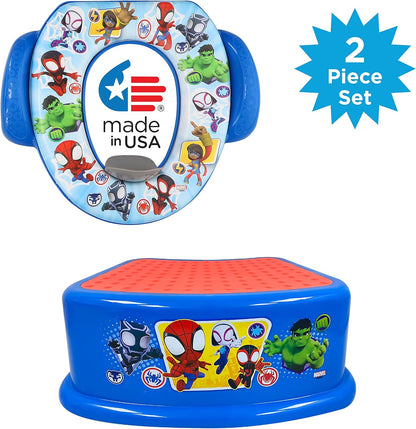Pinkfong Baby Shark 2 Piece Essential Potty Training Set - Soft Cushion, Baby Potty Training, Safe, Easy to Clean, Step Stool