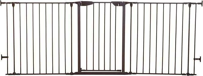 Dreambaby Newport Adapta Baby Gate - Use at Top or Bottom of Stairs - for Straight, Angled or Irregular Shaped Openings (Brown)