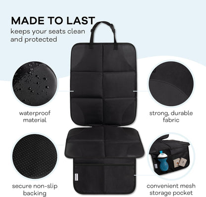 Hoovy My First Car Ride™ 3-in-1 Baby Car Essentials Bundle, Roller Sun Shades, Rear-Facing Mirror, and Seat Protector