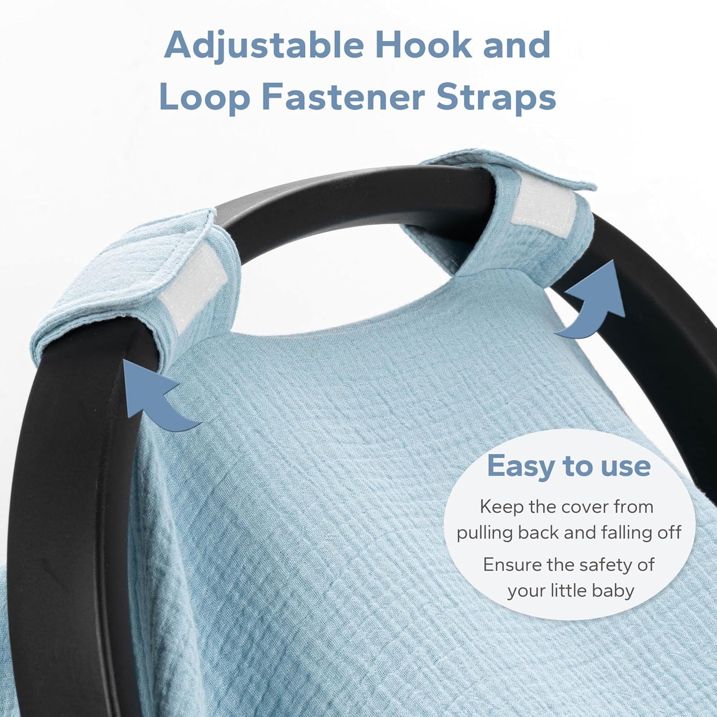SERAPHY 2-in-1 Muslin Baby Car Seat Cover & Nursing Cover, Soft Lightweight Breastfeeding Cover for Boys and Girls,Breathable Canopy for Infant Carseat & Stroller for Summer—Blueberrie