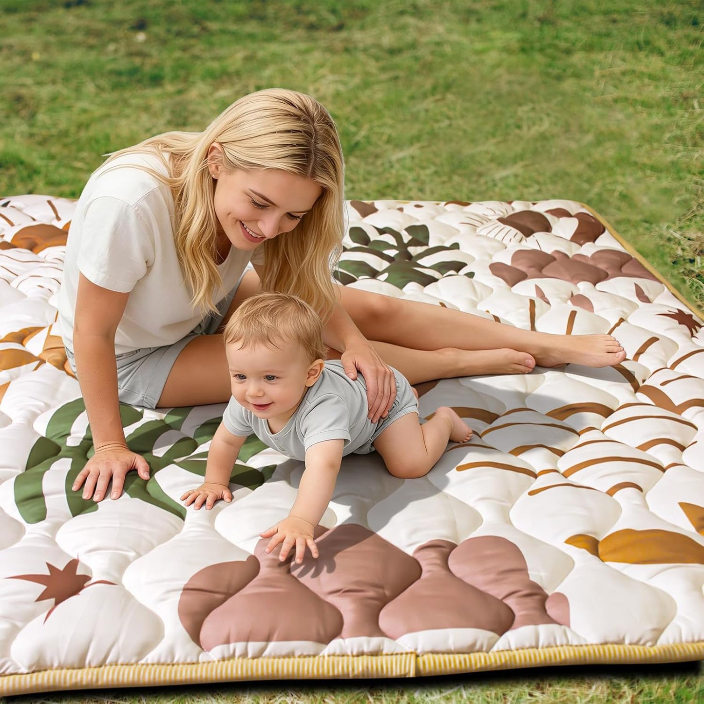 Baby Play Mat, 50x50 Playpen Mat with Super Soft Touch, Activity Mats with Upgraded Anti-Slip Bottom, Machine Washable Crawling Mats for Floor & Picnic (Animal Alphabets)