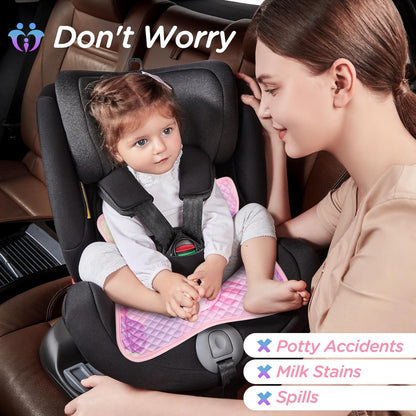 Potty Training Car Seat Protector, Waterproof Car Seat Cover for Toddlers, Piddle Pads for Baby Carseat, Stroller, Non-Slip & Machine Washable (Black, 2PC)