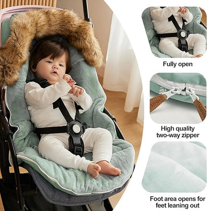 HOUSBAY Baby Stroller Bunting Bags Stroller Footmuff Universal Sleeping Bag Winter Outdoor Hooded Bunting Bag Windproof and Water-Resistant Suitable Below 5 ℃
