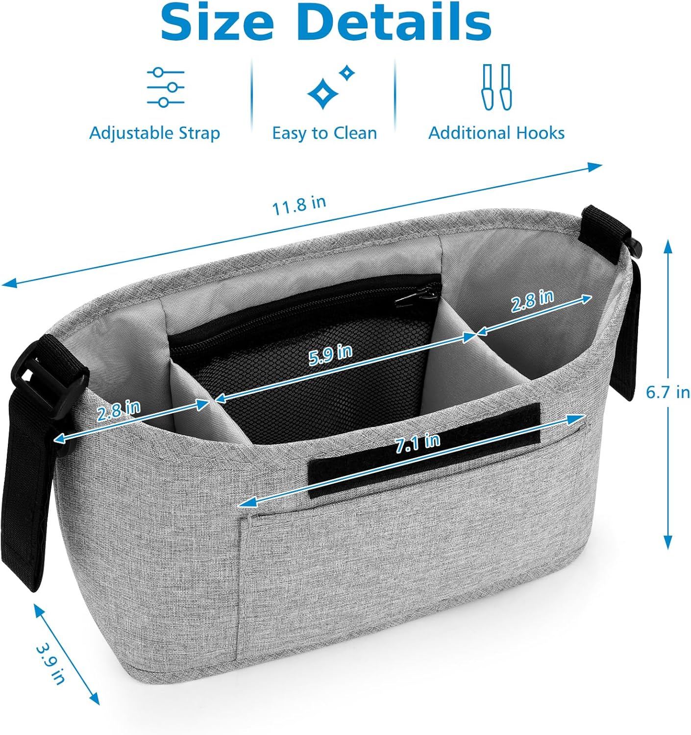 Accmor Universal Stroller Organizer, Stroller Bag Caddy Organizer, Stroller Organizer Accessories for Uppababy, Baby Jogger, Nuna, Doona, Britax Strollers