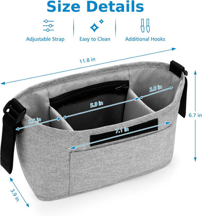 Accmor Universal Stroller Organizer, Stroller Bag Caddy Organizer, Stroller Organizer Accessories for Uppababy, Baby Jogger, Nuna, Doona, Britax Strollers