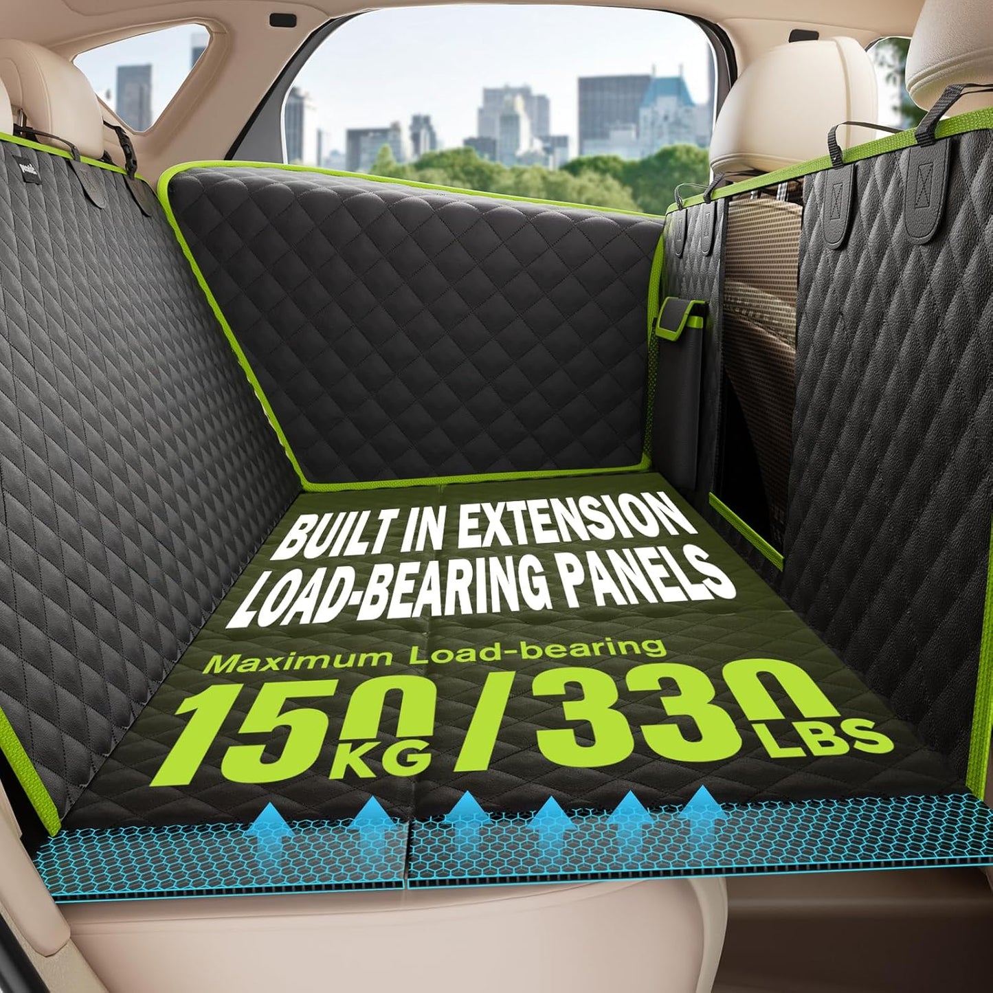 2-in-1 Dog Car Seat Cover for Back Seat, Transform to Passenger Mode - Dog Car Seat, Waterproof, Scratch-resistant, Support to 330lbs, for Outdoor Activities, Travel, to the Vet, for Cars/SUV/Truck
