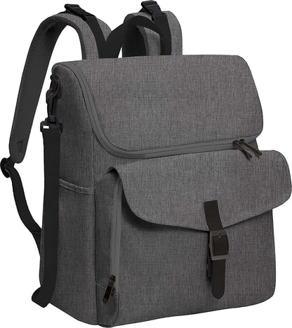 Baby Diaper Bag Backpack, 15 Pockets Newborn Baby Essential Travel bag, Multi Function Water Resistant Tote bag, Balancing Work and Life for Mon and Dad Grey