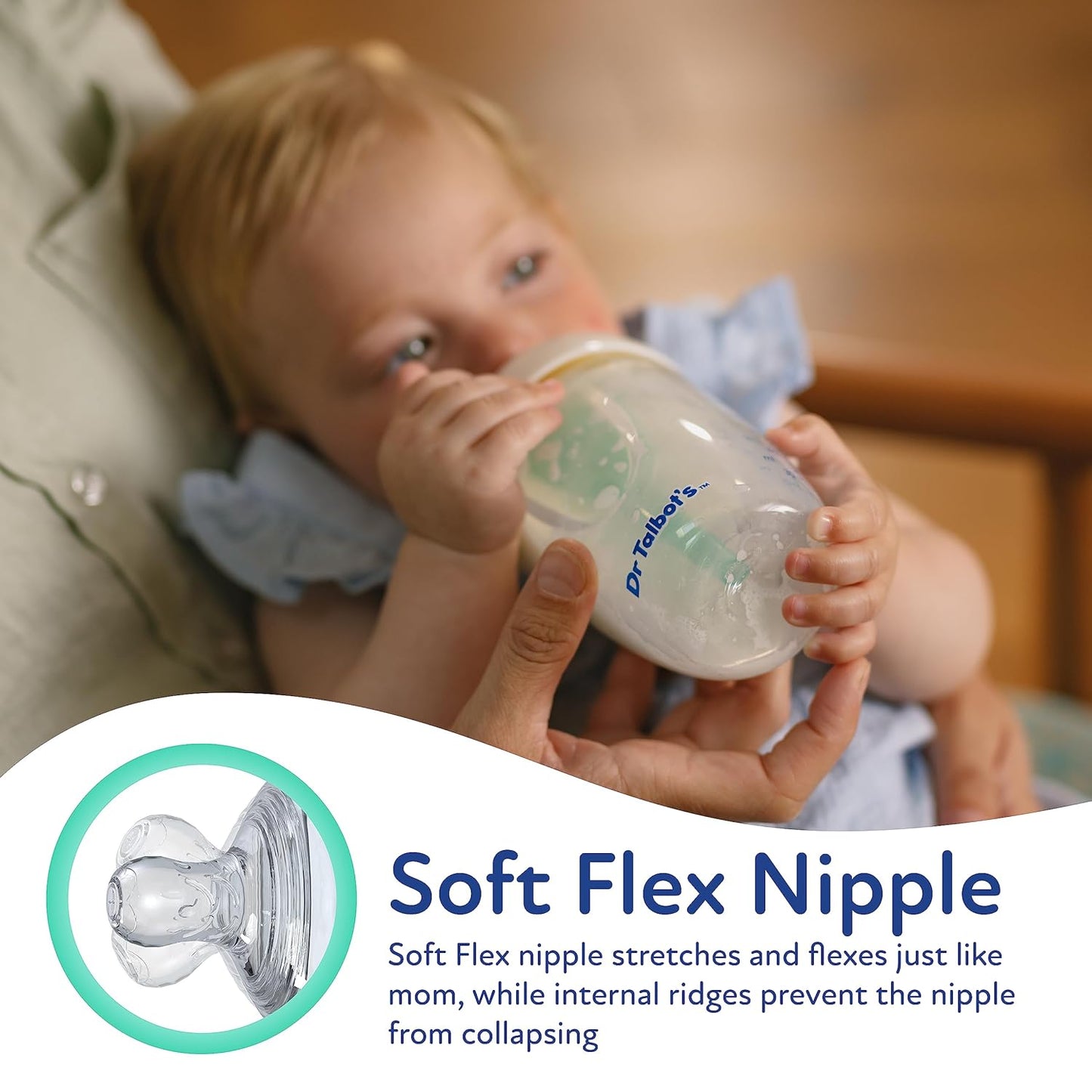Dr. Talbot's Anti-Colic Bottles - 9 oz (2-Pack) - Baby Bottles for Newborn Babies 0+ Months - Self Sterilizing Newborn Bottles with Slow Flow Soft Flex Nipple and Advanced Venting System