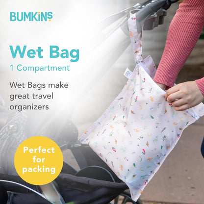 Bumkins Disney Waterproof Wet Bag for Baby, Travel, Swim Suit, Cloth Diapers, Pump Parts, Pool, Gym Clothes, Toiletry, Strap to Stroller, Daycare, Zip Reusable Bag, Packing Pouch, Winnie the Pooh